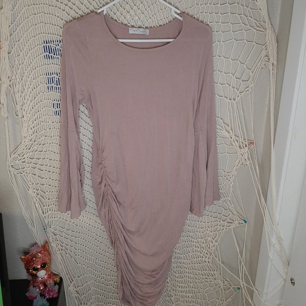 My Bump Pale Pink Ruched Dress fits S